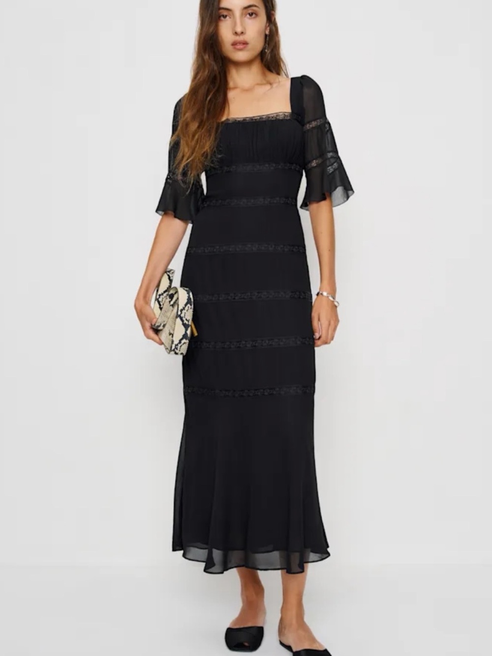 Reformation Laverna Dress black size 0 NWT